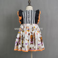 Orange pumpkin digital print girls halloween dress